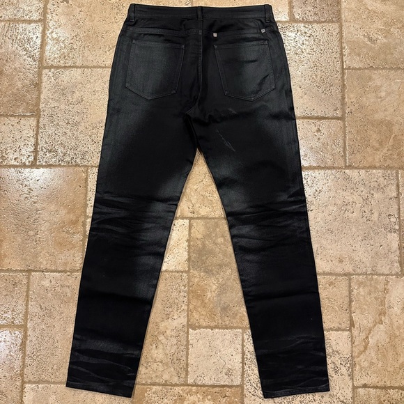 Givenchy x Matthew Williams Wax Coated Shiny Black Denim - Picture 5 of 13